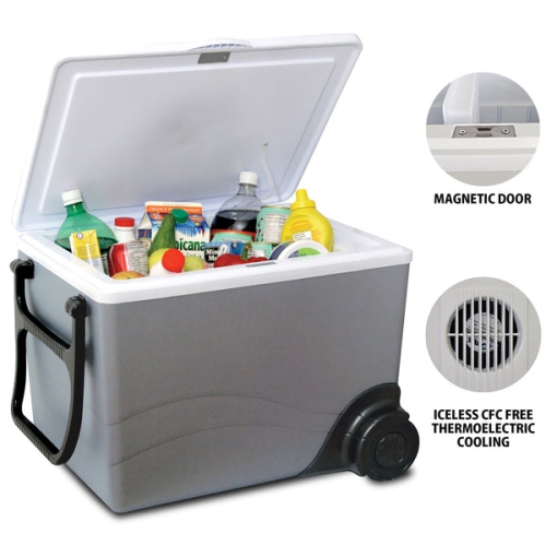 Koolatron Kool Wheeler W75 Thermoelectric Iceless 12V Cooler Warmer, 34L / 36 Quart Capacity, For Camping, Travel, Truck, SUV, Car, Boat, RV,