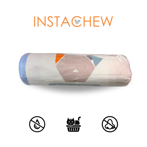 INSTACHEW Purrclean Cat Litter Waste Bags, Pet Poop Bags for Smart Litter Box, Leak-proof, Unscented, Handles to Conveniently Tie