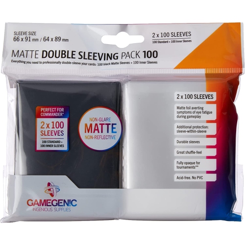 Gamegenic 100ct Matte Double Sleeving Pack - Black