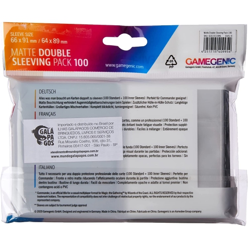 Gamegenic 100ct Matte Double Sleeving Pack - Black