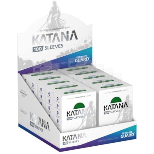 ULTIMATE GUARD  Katana Standard Card Sleeves Display Case - - 10 Packs In Green
