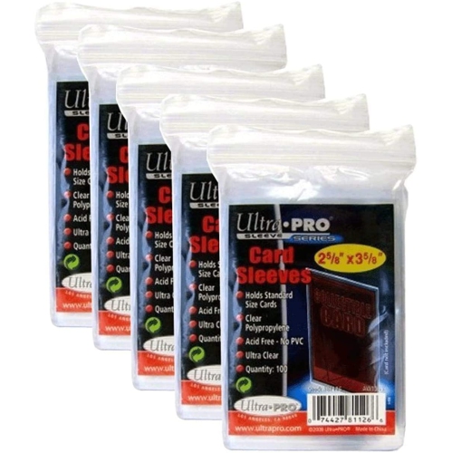 Ultra Pro 100ct Card Sleeves - Clear Penny Sleeves - 5 Packs