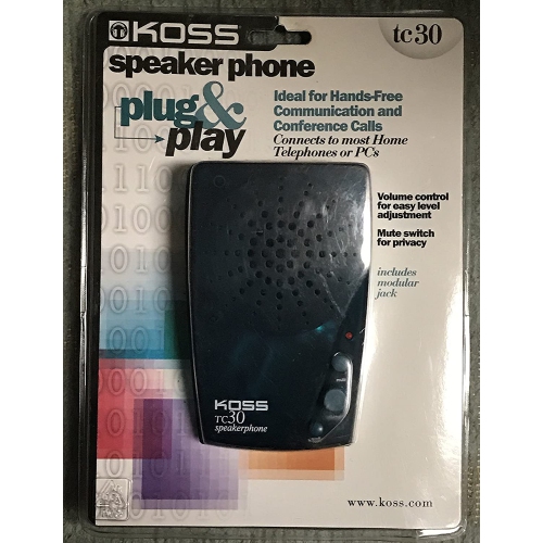 Koss Speakerphone for PC and Telephone Handfree for Conference Calls Volume & Mute Controls - Black