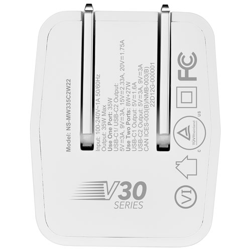 Insignia 35W Dual USB-C Wall Charger - White - Only at Best Buy