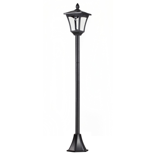 OUTSUNNY  Outdoor Garden Solar Post Lamp, Light Sensor Dimmable Led Lantern Bollard Pathway 63" Tall In Black