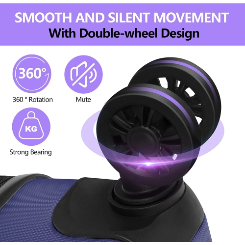 Luggage Sets 3 Piece AnyZip PC ABS Hardside Expandable Suitcase with 4 Universal Wheels TSA Lock Carry On 20 24 28 Inch Dark Blue