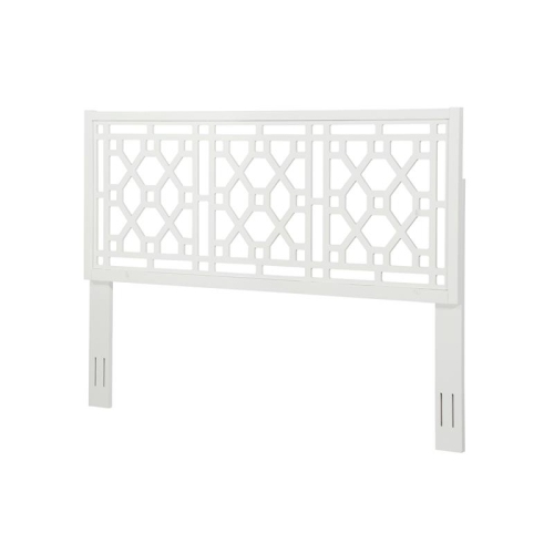 Bowery Hill Transitional Chippendale Wood Headboard - King in White