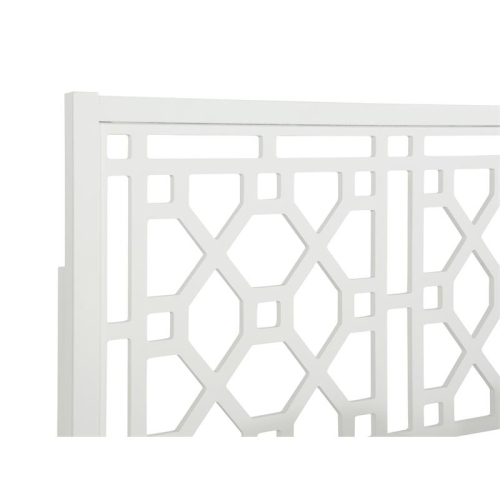 Bowery Hill Transitional Chippendale Wood Headboard - King in White
