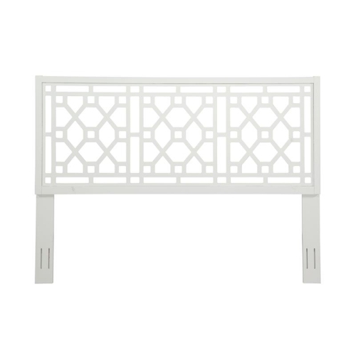 Bowery Hill Transitional Chippendale Wood Headboard - King in White