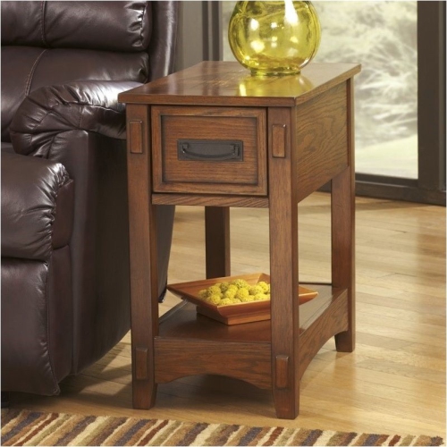 Bowery Hill Signature Design by 1-Drawer Chairside End Table in Brown