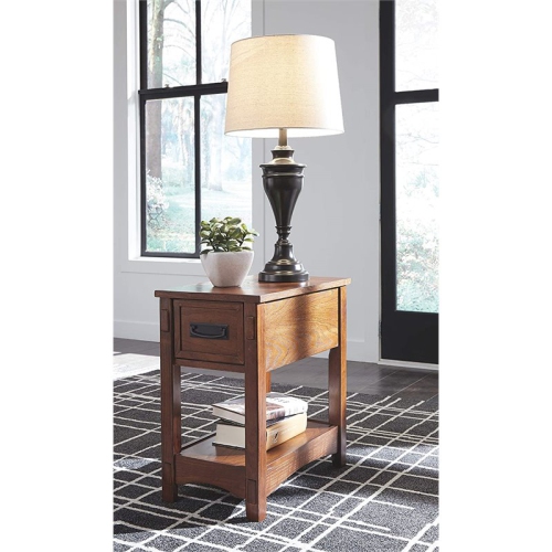 Bowery Hill Signature Design by 1-Drawer Chairside End Table in Brown