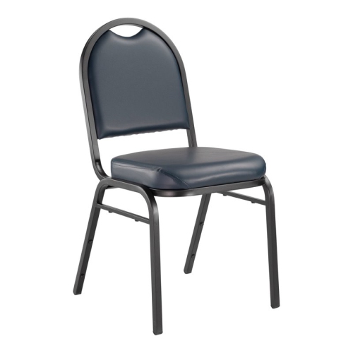 NATIONAL PUBLIC Nps 9200 Series 35" Metal And Vinyl Stack Chair In Midnight Blue/black Sandtex I appreciate how easy it is to stack these chairs when not in use, which helps save space in my office