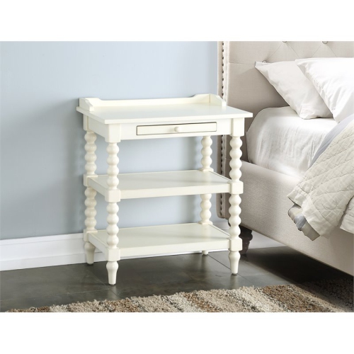 Bowery Hill Traditional Antique White Wood Nightstand in White