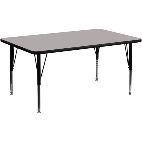 Flash Furniture 26" x 60" x 30" High Pressure Top Activity Table in Gray