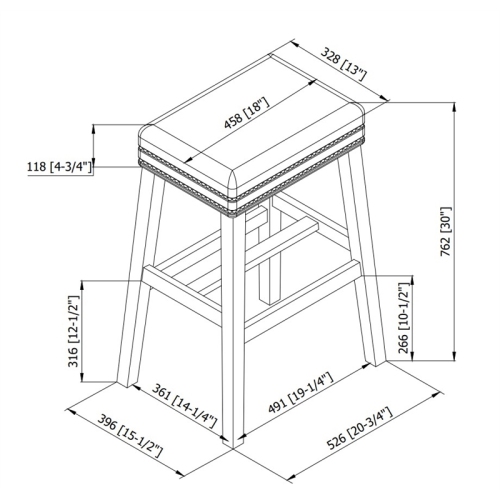 Riverbay Furniture 30" Transitional Wood/Fabric Cow Print Bar Stool in Brown
