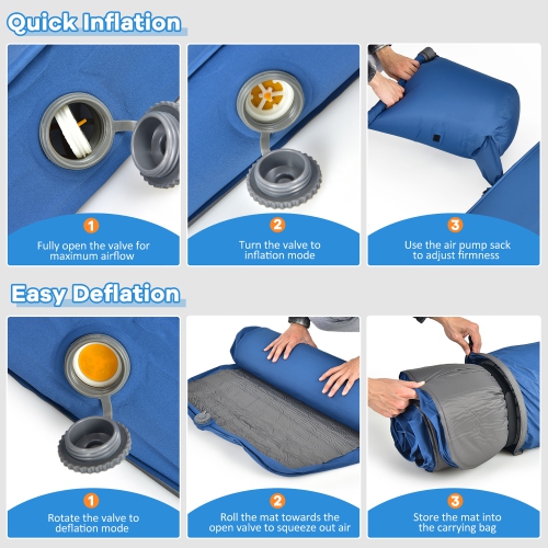 Goplus Folding Sleeping Pad, Self Inflating Camping Mattress with Carrying Bag