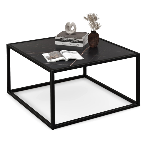 Image 1 of 10.. Costway Coffee Table Modern Rectangular Coffee Table Metal Frame For Living Room