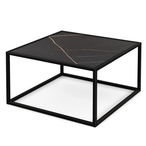 Costway Coffee Table Modern Rectangular Coffee Table Metal Frame For Living Room