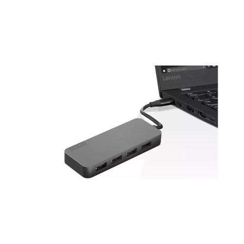 LENOVO  0.1 M (0.3 Ft) USB-C to 4 Port USB-A - Iron (4X90X21427) In Gray Laptop Accessories