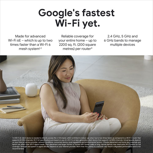 Routeur Wi-Fi 6E Google Nest Pro - Neige - Paquet de 3