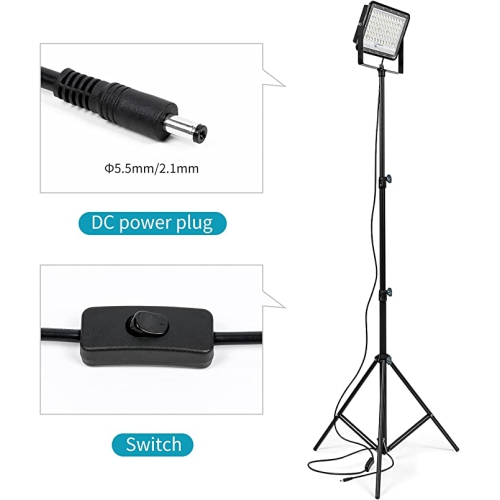 ROCKSOLAR 15W Portable Adjustable LED Floodlight with Telescopic Stand