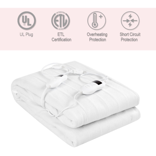 Electric Heated Mattress Pad Safe Twin/Full/Queen/King 8 Temperature 10h Timer