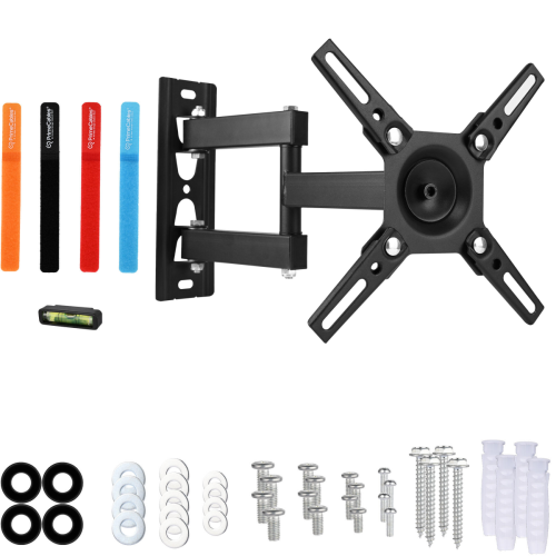 13-42 inch Full Motion TV Wall Mount for Flat Screens, 360 Degree Rotating Wall Mount Corner Bracket with Swivel Articulating Arm Hold up to 66lbs