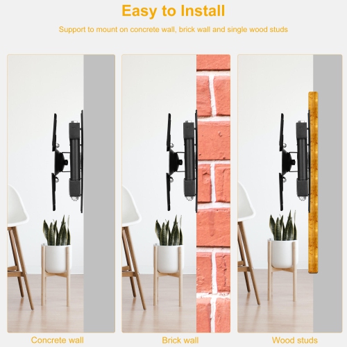 13-42 inch Full Motion TV Wall Mount for Flat Screens, 360 Degree Rotating Wall Mount Corner Bracket with Swivel Articulating Arm Hold up to 66lbs