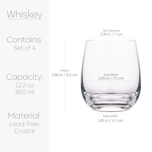 Galateo Vulcano Collection Whiskey/Cocktail Glasses - Set of 4