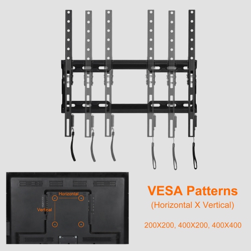 PrimeCables Tilting 26-55 inch Low Profile TV Wall Mount Bracket with Pull Cord,Up to VESA 400x400mm and 99lbs