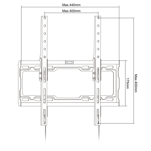 PrimeCables Tilting 26-55 inch Low Profile TV Wall Mount Bracket with Pull Cord,Up to VESA 400x400mm and 99lbs