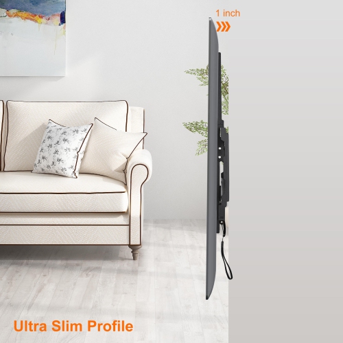 PrimeCables Tilting 26-55 inch Low Profile TV Wall Mount Bracket with Pull Cord,Up to VESA 400x400mm and 99lbs