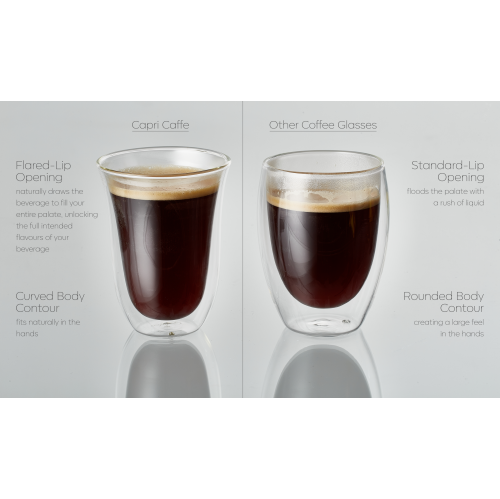 Tasses à café en verre borosilicaté à double paroi Capri de Galateo - Ensemble de 4