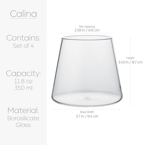 Verres borosilicatés en forme de montagne Capri de Galateo - Ensemble de 4