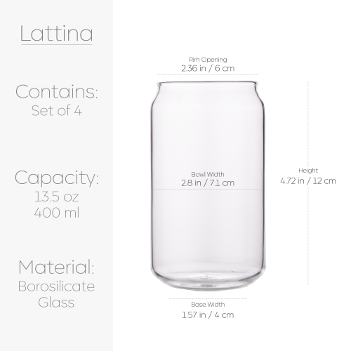 Verres à boire en forme de canette Lattina Capri de Galateo - Ensemble de 4