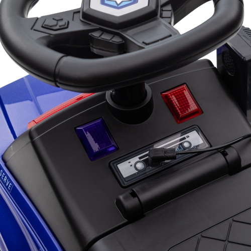 Aosom Voiture coulissante pour enfants avec rangement caché sous le siège, voiture de police pour tout-petit avec mégaphone, dispositif anti-dumping,