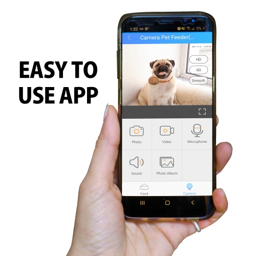 Lentek Smart Pet Feeder with 720p HD Video, 2-Way Audio, 200 oz.