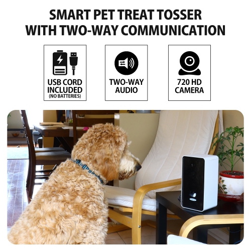 Lentek Smart Pet Treat Tosser with HD Camera, 2-Way Audio, 10 oz.