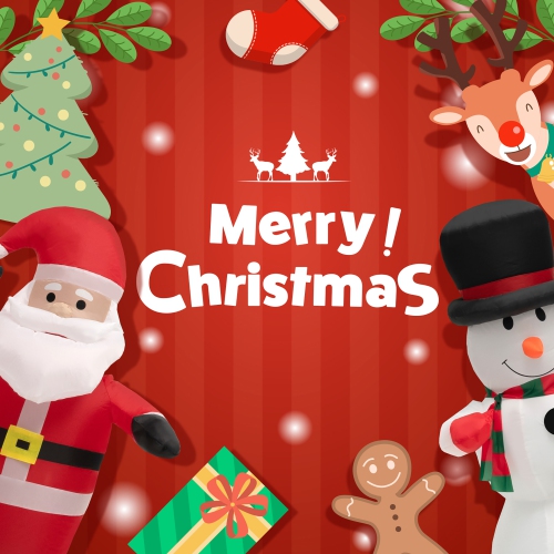 Gymax 8FT Tall Inflatable Archway Christmas Welcoming Decor w/ Bright LED Lights