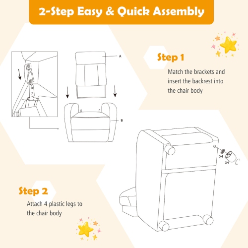 Gymax Kids Recliner Chair Adjustable Leather Sofa Armchair w/ Footrest Side Pocket