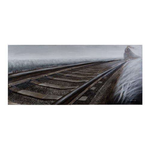 YOSEMITE HOME DECOR  "rip Track" Wood Gallery Wrapped Wall Art In In Gray