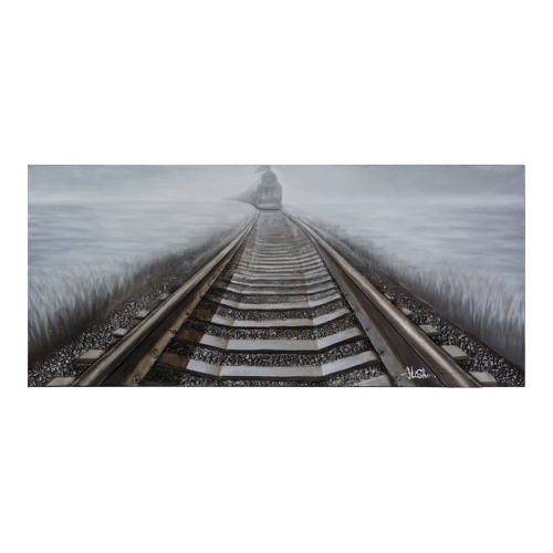 Yosemite Home Decor "Bending Iron" Wood Gallery Wrapped Wall Art in Gray