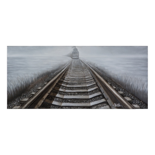 Yosemite Home Decor "Bending Iron" Wood Gallery Wrapped Wall Art in Gray