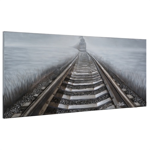 Yosemite Home Decor "Bending Iron" Wood Gallery Wrapped Wall Art in Gray