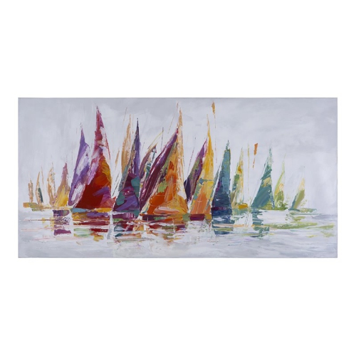 YOSEMITE HOME DECOR  "rainbow Afloat" Wood Wrapped Wall Art In Multi-Color