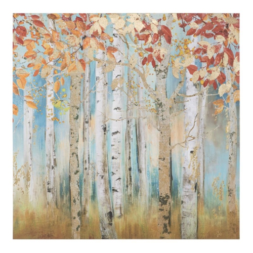 YOSEMITE HOME DECOR  "birch Beauties I" Wood Wrapped Wall Art In Multi-Color