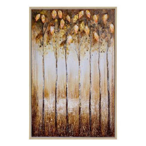 Yosemite Home Decor "Golden Alley" Wood Framed Wall Art in Brown