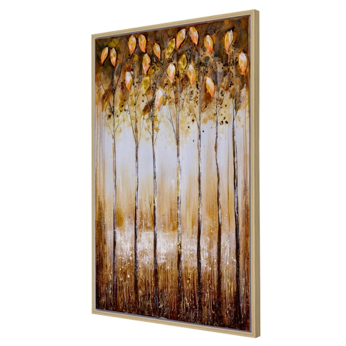 Yosemite Home Decor "Golden Alley" Wood Framed Wall Art in Brown