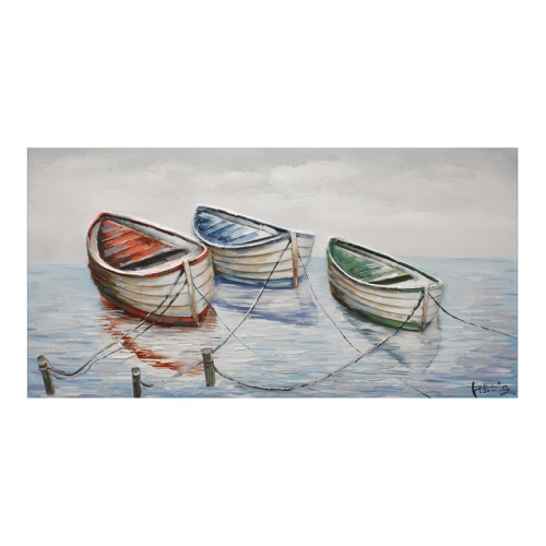 YOSEMITE HOME DECOR  "rowboat Harmony Ii" Wood Wall Art In Multi-Color