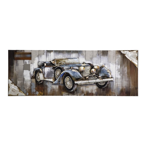 YOSEMITE HOME DECOR  "blue Vintage Car" Wood Wall Art In Multi-Color